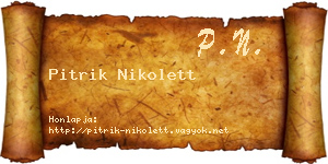 Pitrik Nikolett névjegykártya