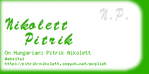 nikolett pitrik business card